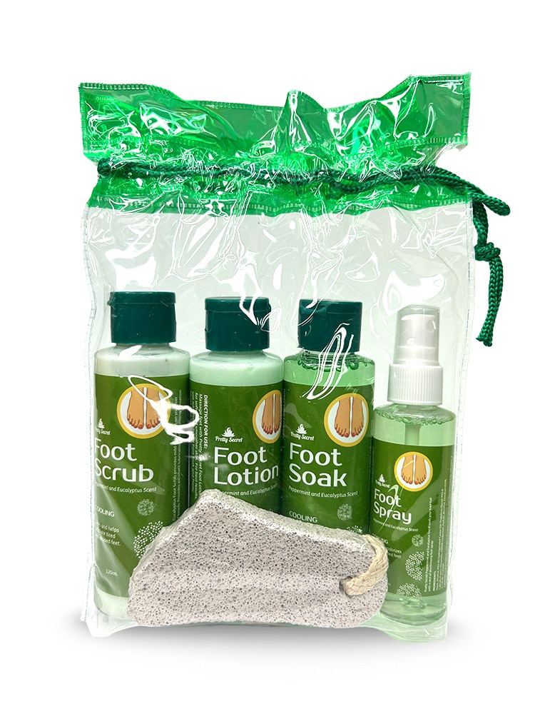 Pretty Secret Eucalyptus and Peppermint Foot Pack with Pumice 4 x 120ml
