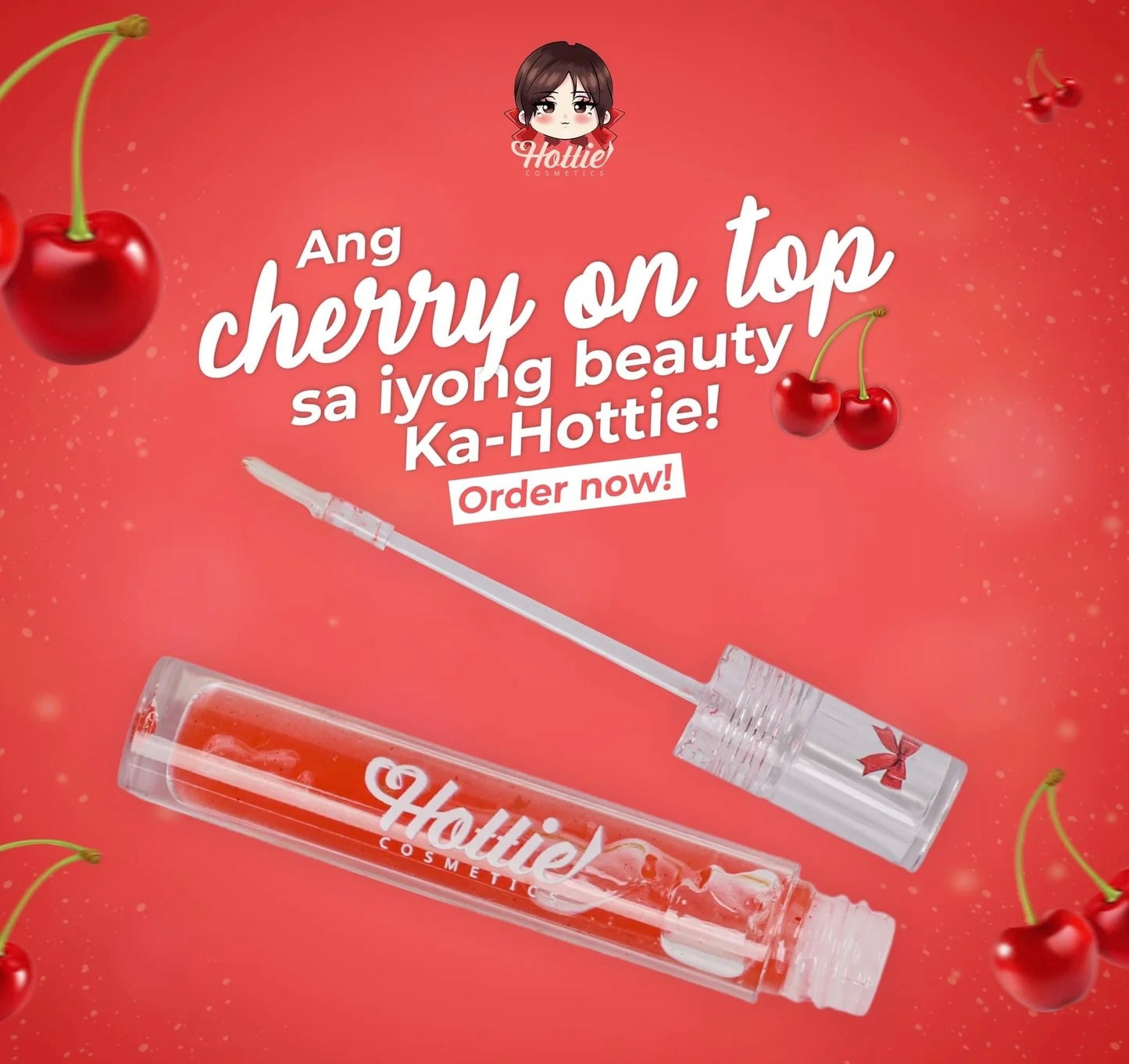 Hottie Cosmetics 24k Lip Oil - Cherry Glow