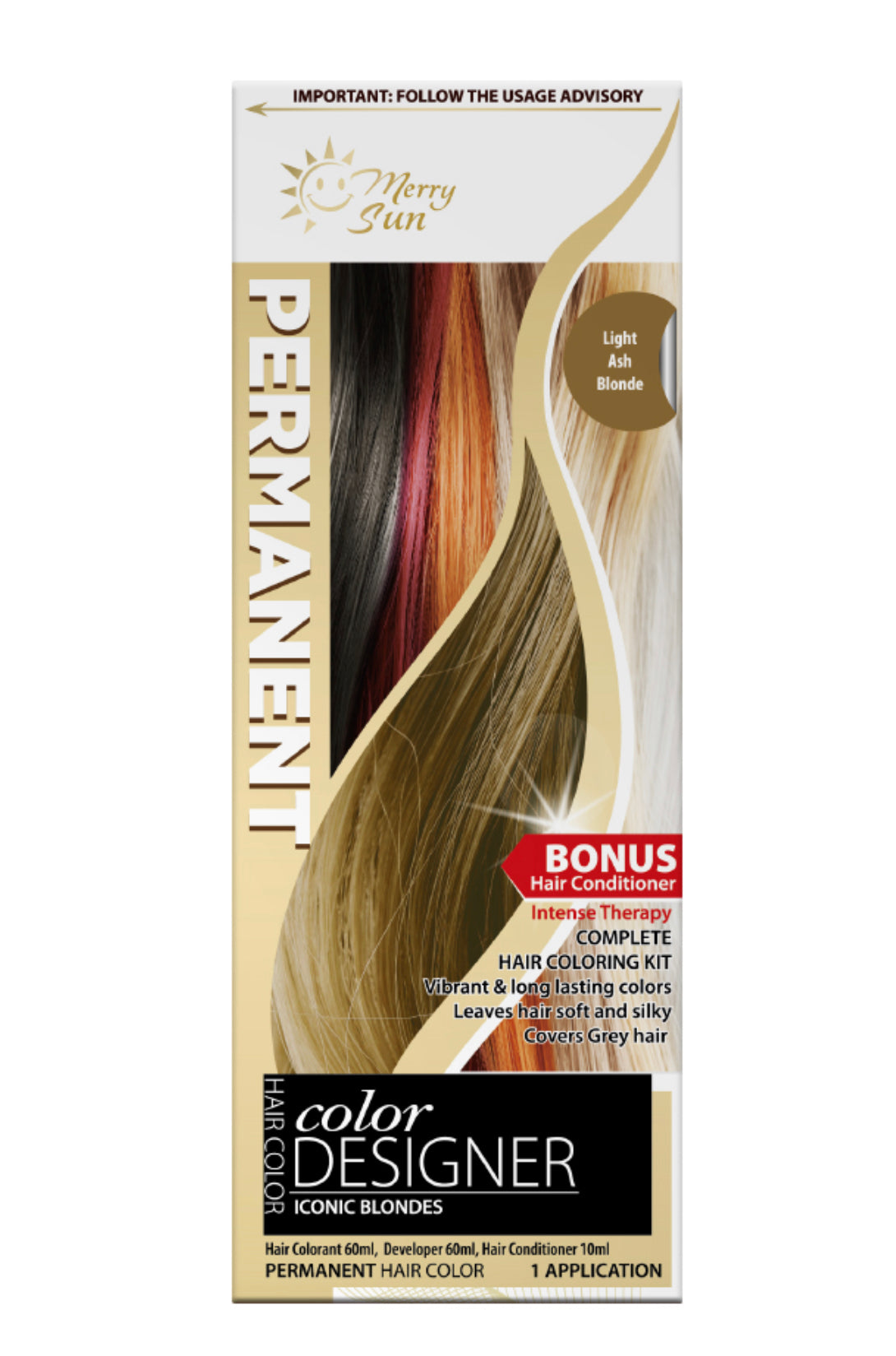 Merry Sun Hair Permanent Color - Light Ash Blonde