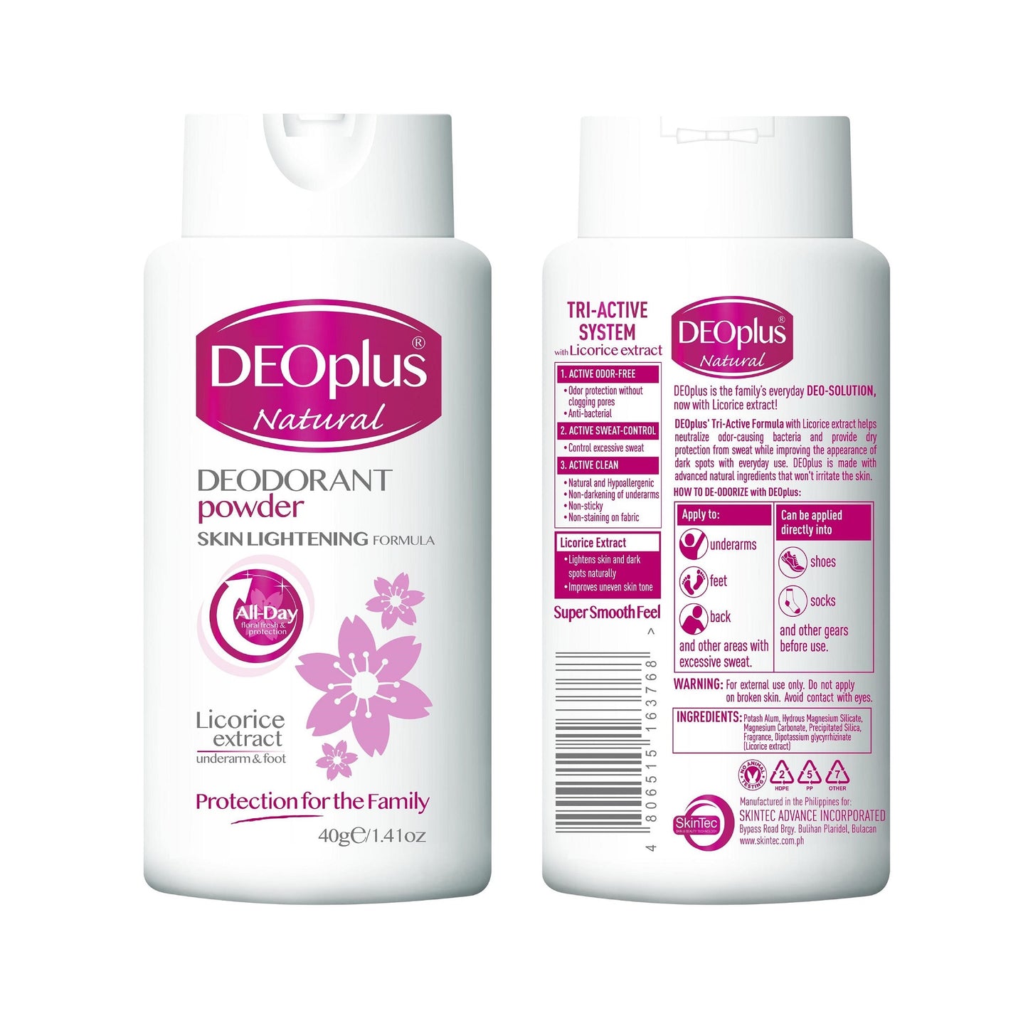 DEOplus Deodorant Powder w/ Licorice Extract 40G