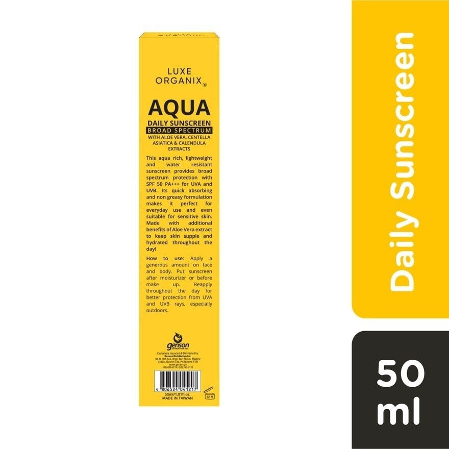 Luxe Organix Aqua Daily Sunscreen SPF50+