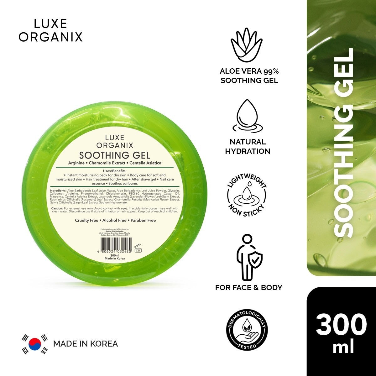 Luxe Organix Aloe Vera Soothing Gel 99%