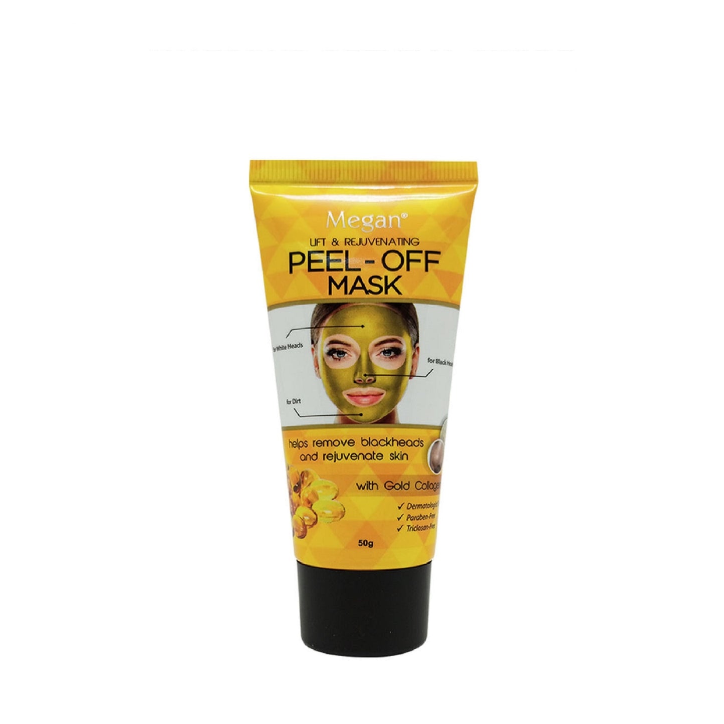 MEGAN Gold Collagen Peel Off Clay Mask 50g