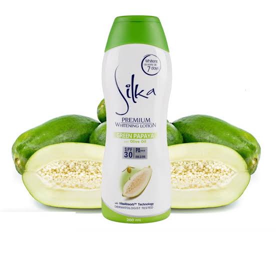 Silka Premium Whitening Lotion Green Papaya With Olive Oil 200ml