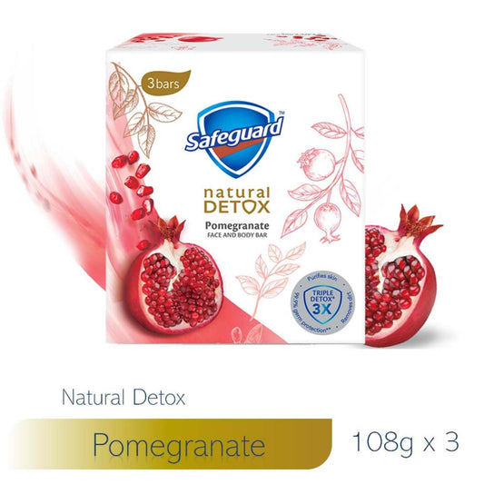 Safeguard Detox Face & Body Bar - Pomegranate 108gx3