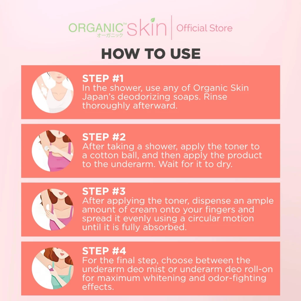 Organic Skin Japan Intensive Whitening Underarm Powder Dry Deodorant Roll on